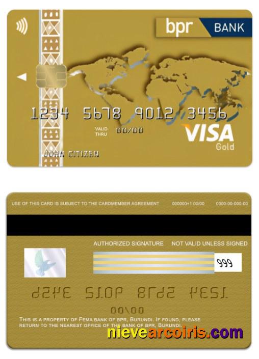 Burundi BPR  bank visa gold credit card